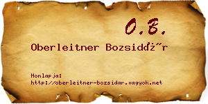 Oberleitner Bozsidár névjegykártya